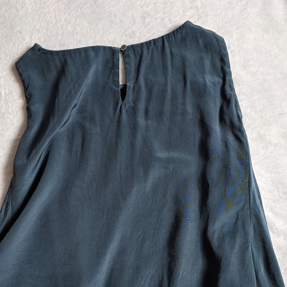 Ellesasson Teresa *Blue Silk Hi-lo Cutout Crop Top size 6 euro 38 - Picture 5 of 10